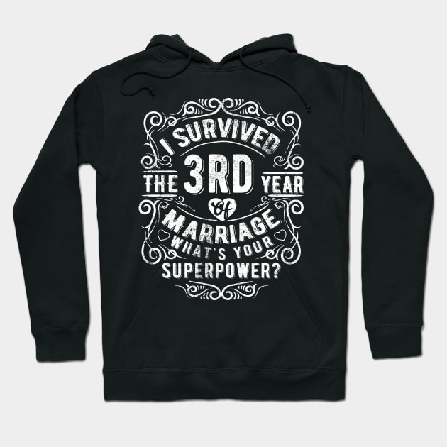 Funny Wedding Anniversary Gift 3 years Wedding Marriage Gift Hoodie by Essinet